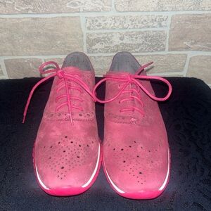 Cole Haan Women's Pink Suede Lace-Up Loafers